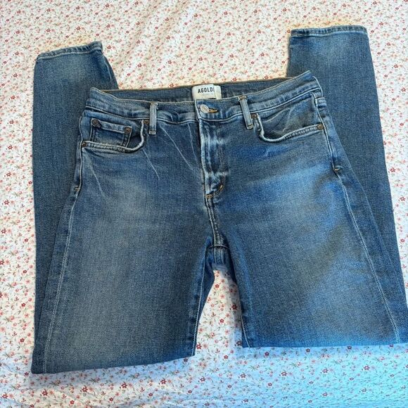 Agolde Sophie Mid Rise Blue Jeans - Picture 4 of 7